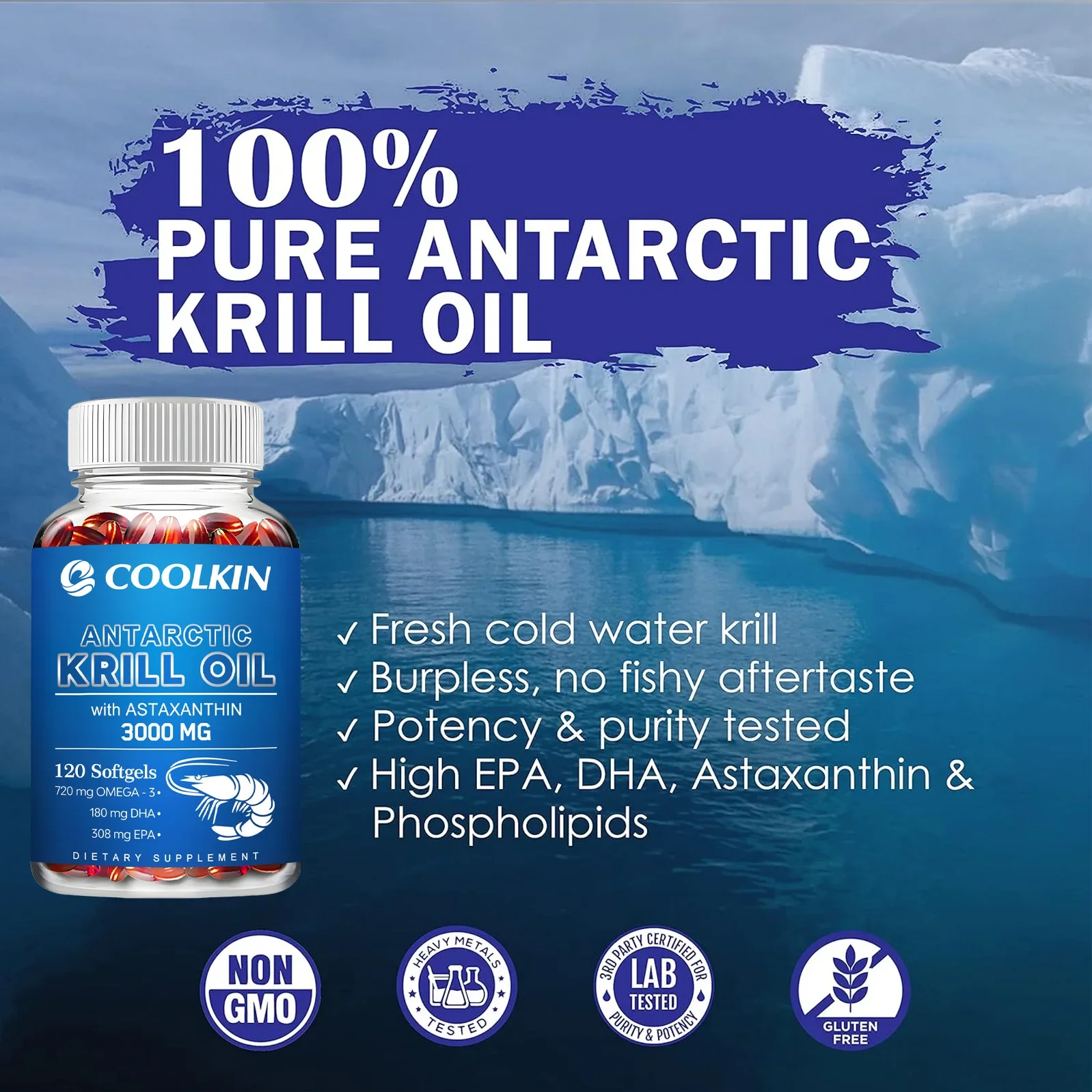남극 크릴 오일 3000mg - 오메가-3 EPA, D - Krill Oil Supplement 리뷰 및 가격