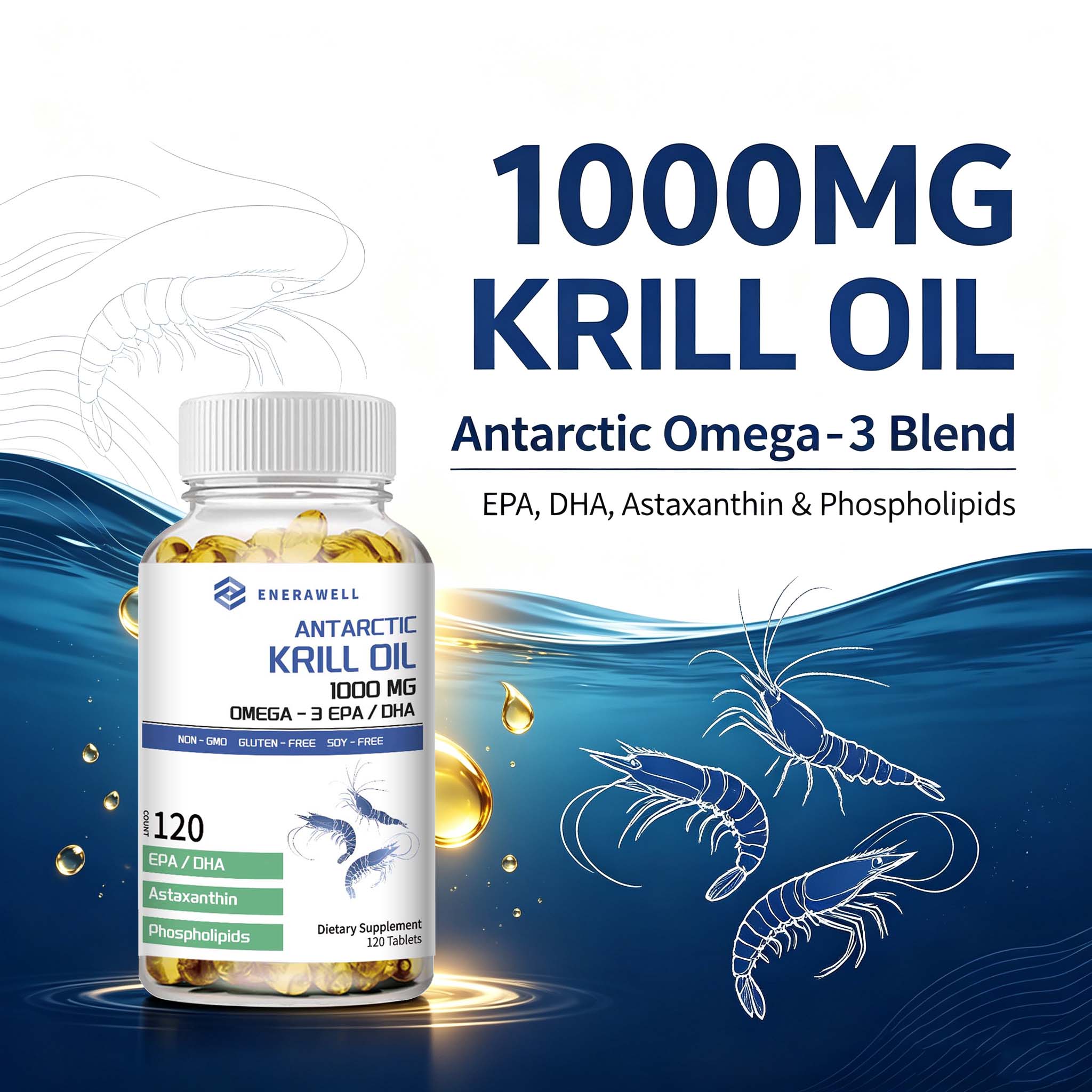 남극 크릴 오일 1000mg 캡슐 |   3배 강력한  - Krill Oil Supplement 리뷰 및 가격
